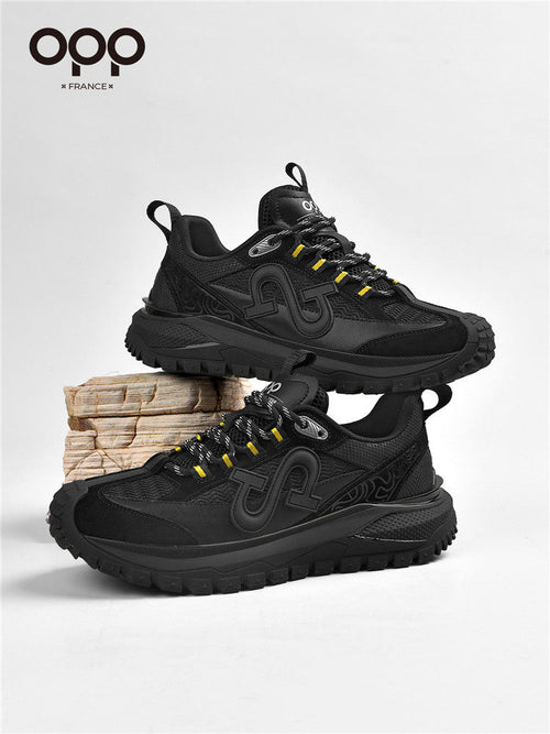 OPP Men's Shoes German Training Shoes 2026 New Spring Casual Sneakers Black Shoes Anti-Slip Men's Comfortable Daddy Shoes