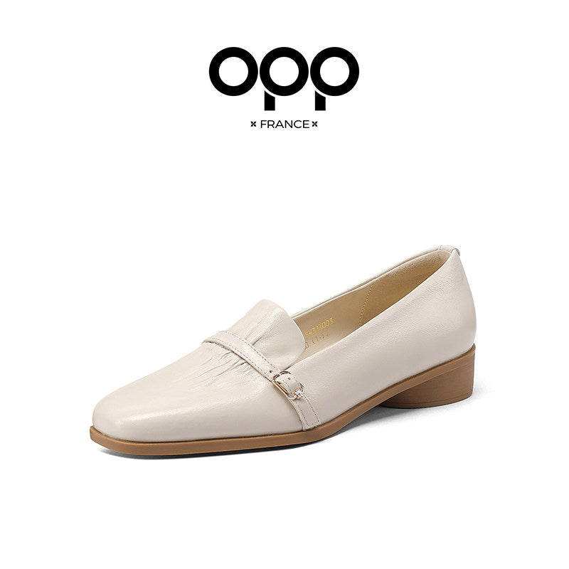 OPP platform loafers women's 2025 new autumn with skirts and leather shoes women's versatile one-legged single shoes women's shoes