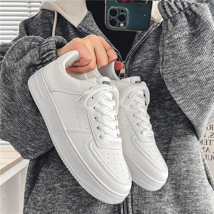 2026 Spring Men's Breathable Shoes, Teen Trendy Versatile White Shoes, Thick-Soled Sports Casual Board Shoes, Trendy Shoes