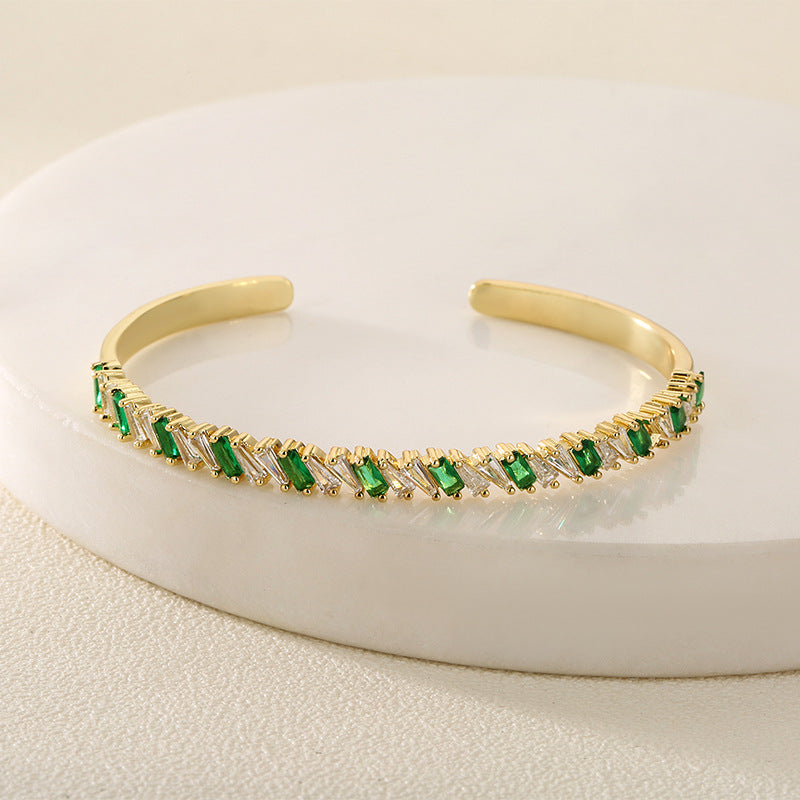 Cross-border European and American fashion full diamond marqueseye opening bracelets, adjustable latriche opening light luxury elegant factory wholesale