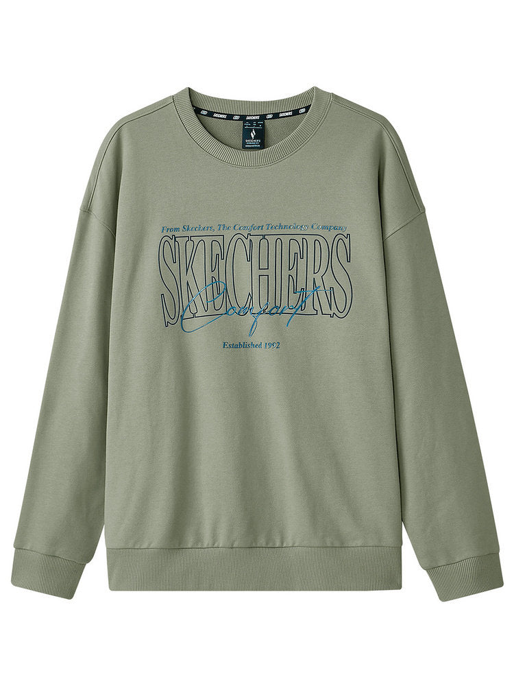 Skechers Unisex Knitted Pullover Sweatshirt Loose and Comfortable Long Sleeve Base Jacket L324U059 04AU