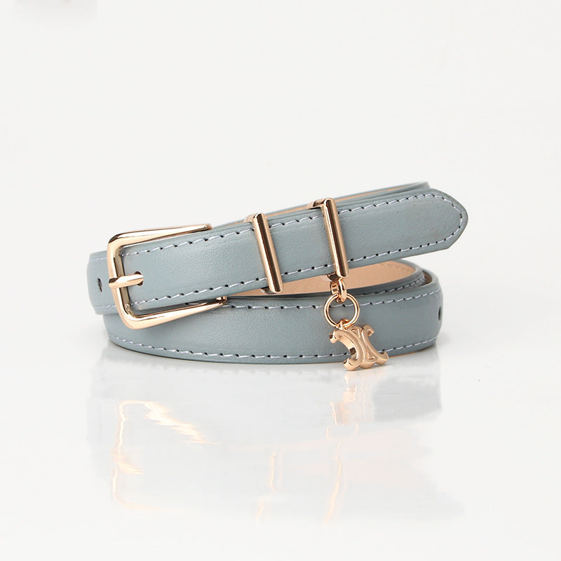 New Light Luxury Pendant Double C Women's Belt Embellished Jeans Trouser Belt Summer Versatile Alloy Buckle Belt