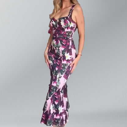 Cross-border 2025 summer Amazon new European and American women's fashion print sexy suspender dress women