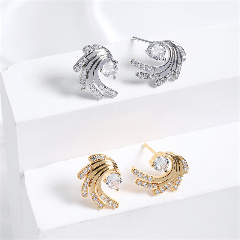 RAKOL versatile shaping earrings, fashionable cross-border hot-selling, personalized wing-shaped stud earrings, elegant and elegant for women