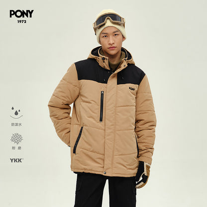 PONY autumn new men's and women's wear-resistant water-repellent warm outdoor sports woven cotton suit 243U2NC51KK