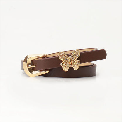 New Sweet Girl Style Belt Women's Fashion Korean Style Belt Women's Cute Wind Butterfly Decoration Versatile Dress Belt