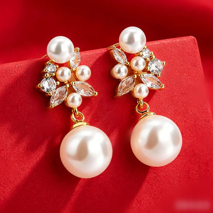 RAKOL high-end luxury elegance, elegant high-end earrings, long style with a sophisticated and sophisticated feel, fashionable earrings for banquets, weddings, and business use