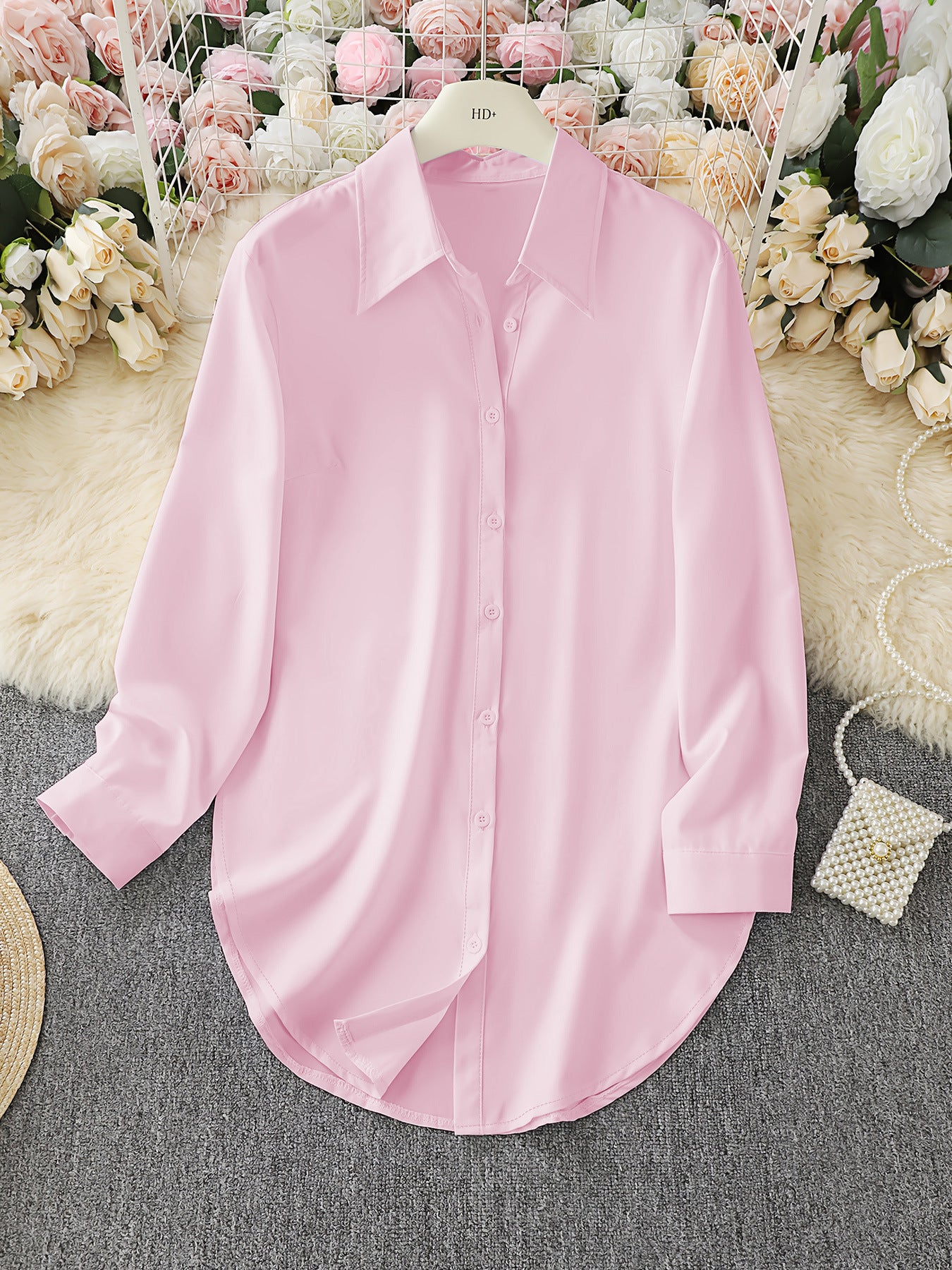 2024 AliExpress wish Amazon Hot Seller: Four-season fashionable minimalist irregular women's shirt, long sleeve, plus size