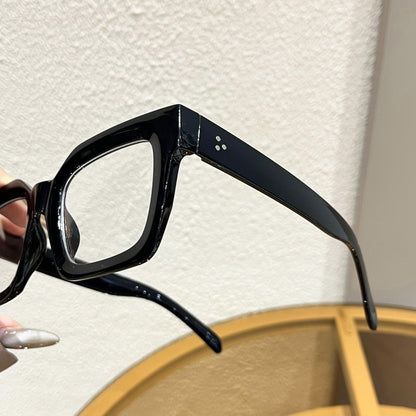 Square rice nail flat light mirror men's new anti-blue light European and American plain makeup glasses frame fashion ins retro glasses frame women