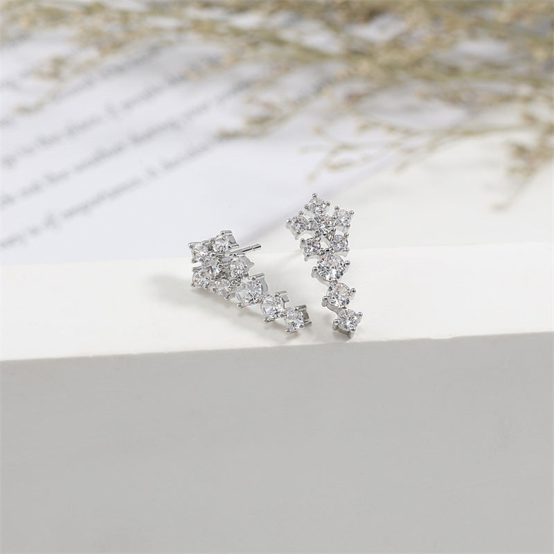 RAKOL cross-border new sweet earrings, petite and unique niche stud earrings, ultra-sparkling elegant zircon earrings, popular for women