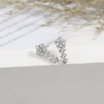 RAKOL cross-border new sweet earrings, petite and unique niche stud earrings, ultra-sparkling elegant zircon earrings, popular for women