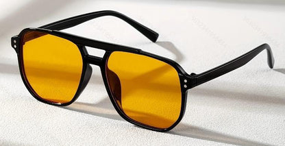 New cross-border double beam aviator sunglasses European and American same men's driving sunglasses high-end trend women's sunglasses