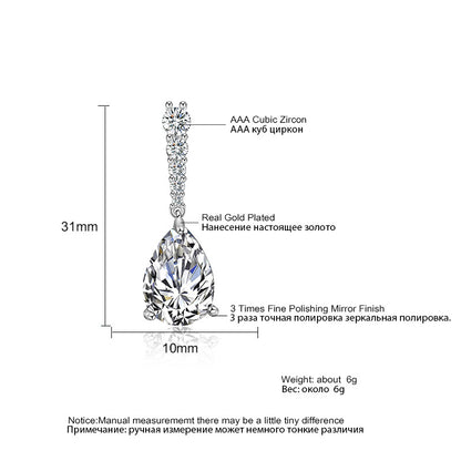 The beauty of simplicity bridal zircon earrings ultra flash Korean high-end sense light luxury temperament wedding dress earrings wholesale