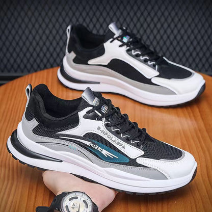 2025 new Taobao breathable lightweight soft-soled running shoes men's leather casual sneakers cross-border wholesale