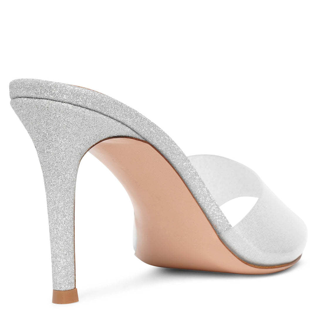 2026 Summer Transparent PVC Stiletto Heel High Heel Slippers Women's European and American Style Pointed Toe Open-toe Sandals Women's Shoes Show Leg Length
