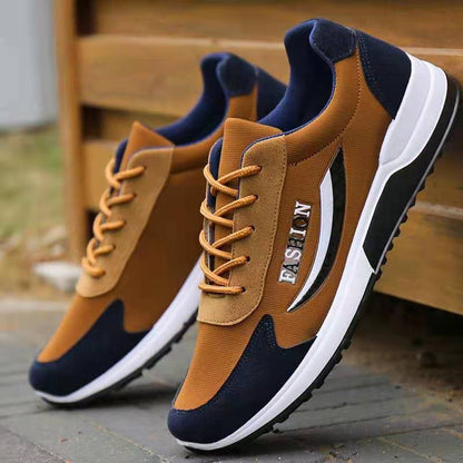 New Men's Travel Shoes Breathable Platform Men's Shoes Low Top Lace-up Korean Trendy Casual Shoes Men's Cross-Border Wholesale