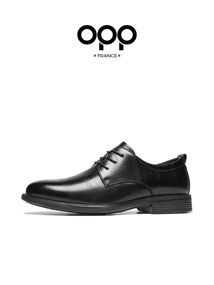 OPP men's shoes spring soft soles versatile business formal casual marriage old money feng leather black British leather shoes men