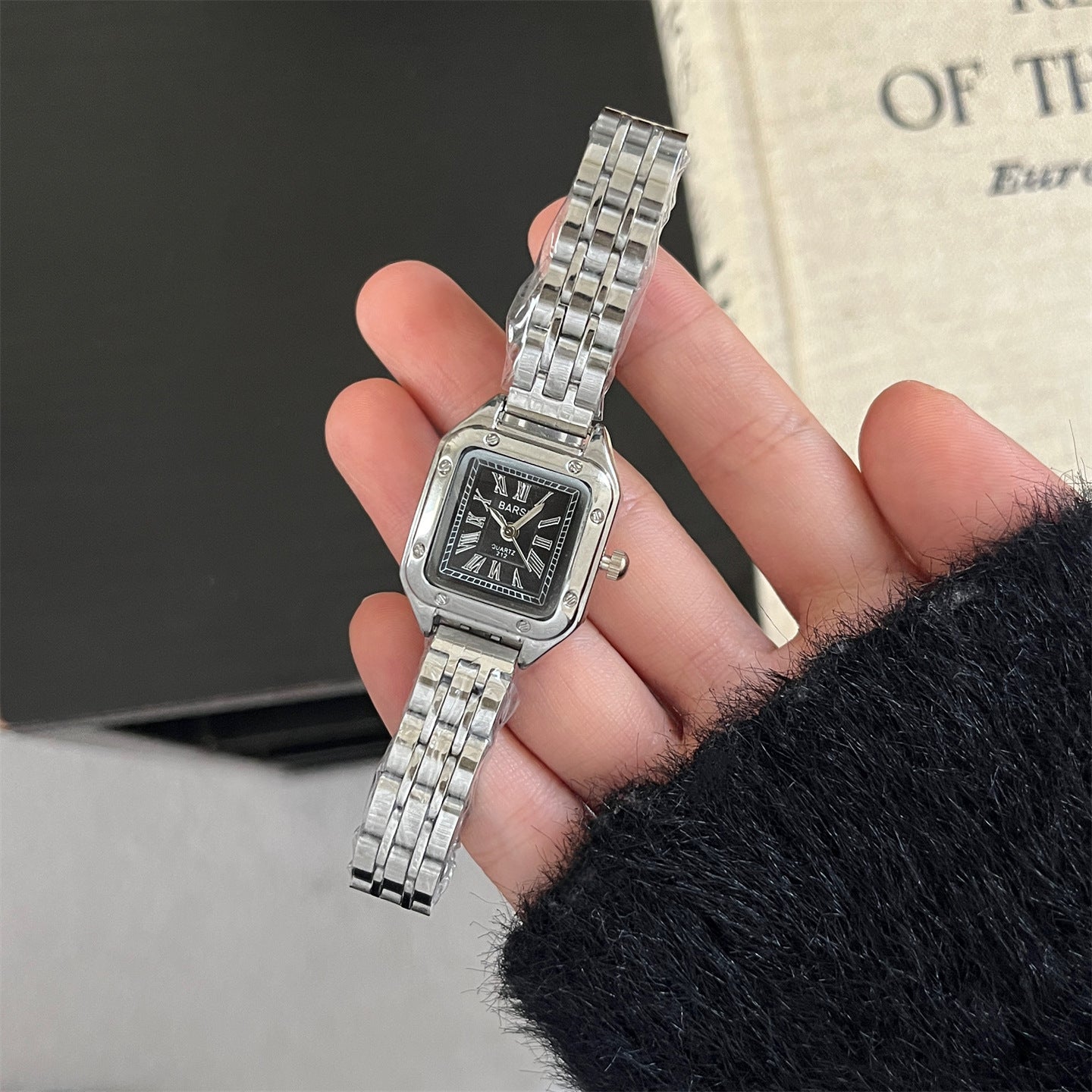 BARSH square steel band women's watch small dial light luxury high-end minimalist quartz watch popular wholesale price for women's live stream