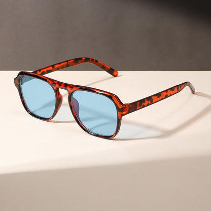Personalized large-frame sunglasses for men, European and American trendy fashionable square frame sunglasses, sunscreen sunglasses for women, UV protection
