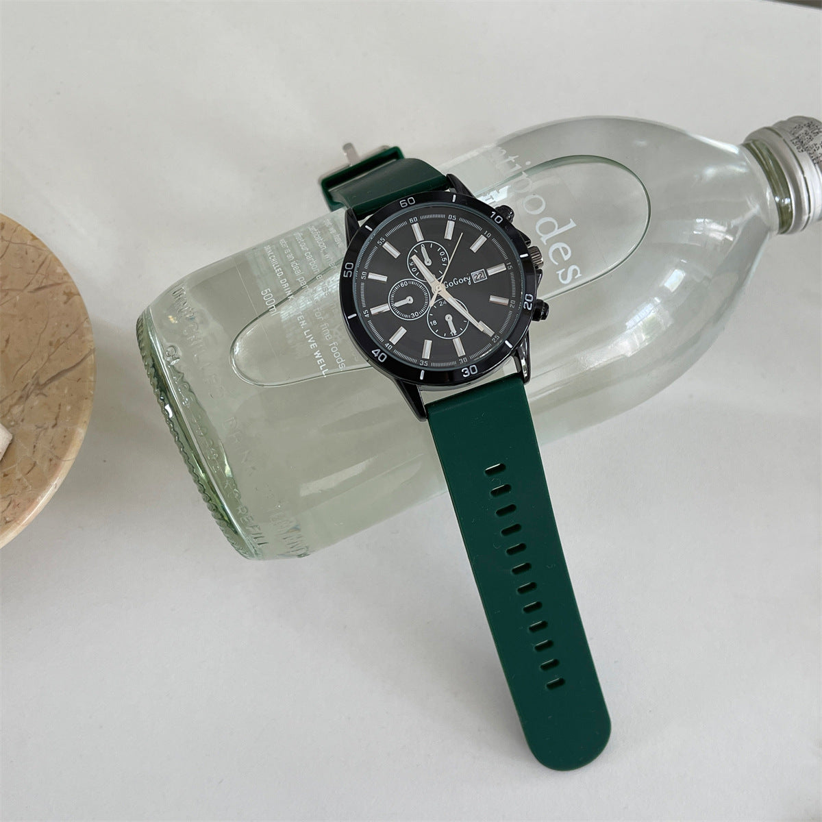 European and American trendy youth minimalist fashion round watch women's couple quartz watch cross-border live streaming source