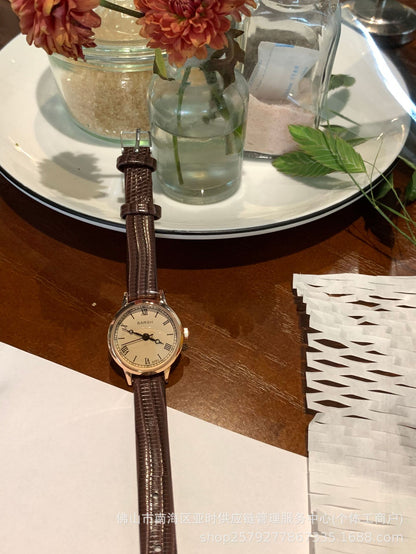Retro subdial simple belt watch schoolgirl roman korean ins female performance goods wholesale live sale hot sale