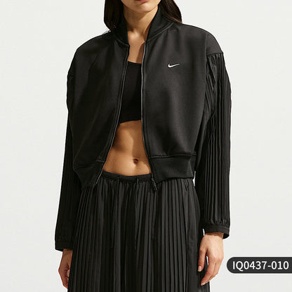 Nike Official Genuine Sportswear Women's Woven Cropped Pleated Sleeve Jacket IQ0437-133