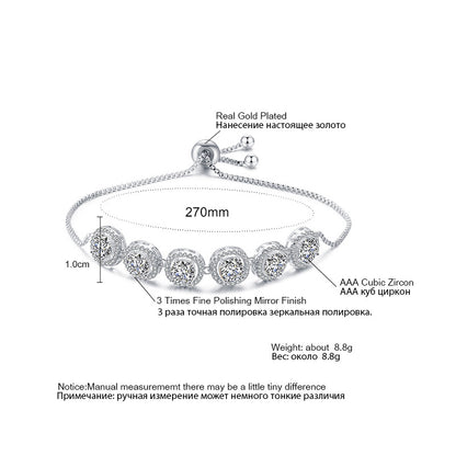 RAKOL Fashion Classic Geometric Round Zircon Bracelet Women's Korean Style Personality Creative Pull Hand Jewelry Factory Direct Sales
