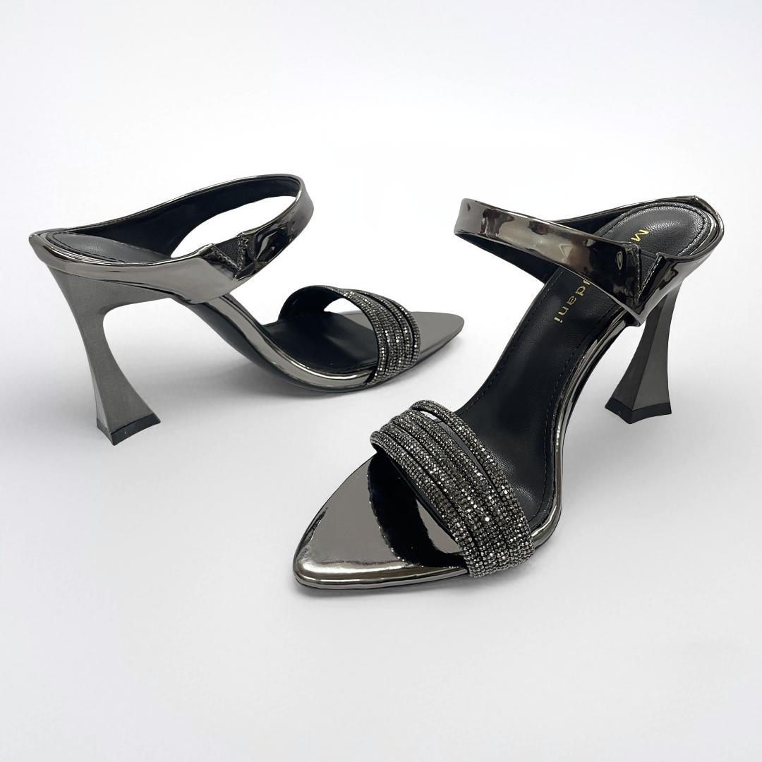 YX2026 summer new rhinestone sexy wearing horseshoe heel slippers pointed toe open-toe temperament sexy high-heeled sandals for women