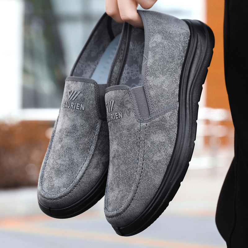 Spring 2025 Comfortable men's shoes, breathable casual single shoes, soft soles, one-foot slip-on shoes, middle-aged and elderly dad shoes, cross-border