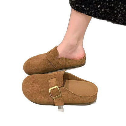 2025 New Vintage Birkenstock Toe Slippers Women's Spring and Autumn Fashion Platform Sukes Nubucks Boken Shoes Half Slippers Wholesale
