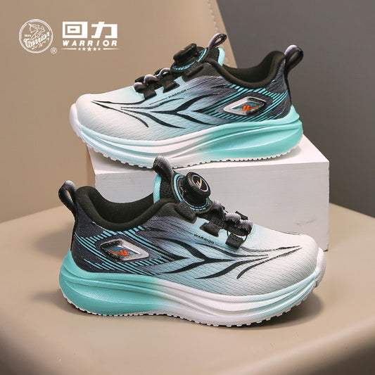 Pullback children's shoes, cool button shoes, autumn new men's and women's purple mesh breathable shoes, versatile athleisure shoes