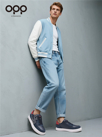 OPP men's shoes spring 2026 new niche trendy brand light luxury versatile leather low-top lightweight casual sneakerboard shoes