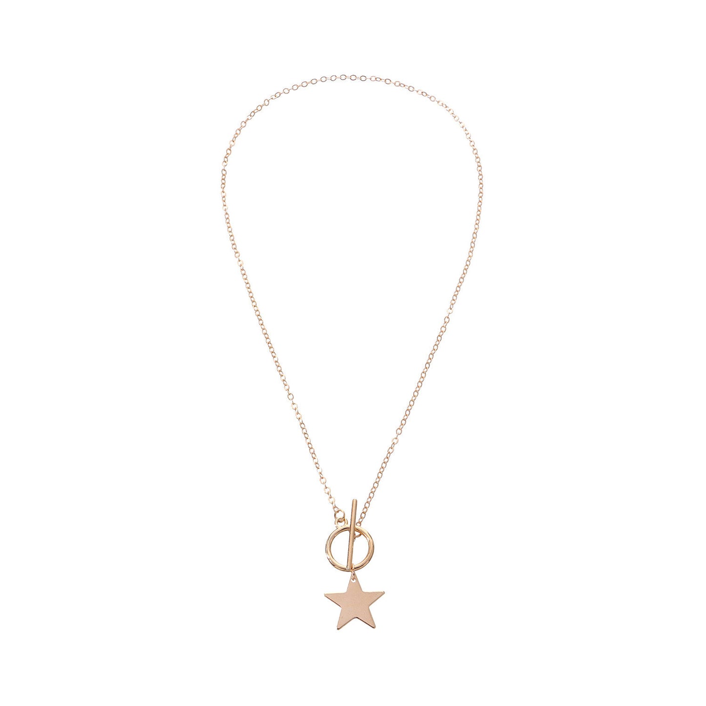 European and American cross-border jewelry fashion trend five-pointed star pendant women's necklace personality and temperament simple women's necklace