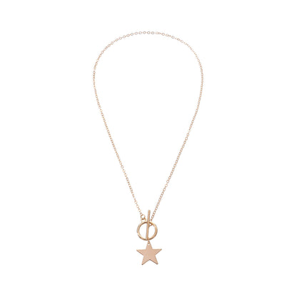 European and American cross-border jewelry fashion trend five-pointed star pendant women's necklace personality and temperament simple women's necklace