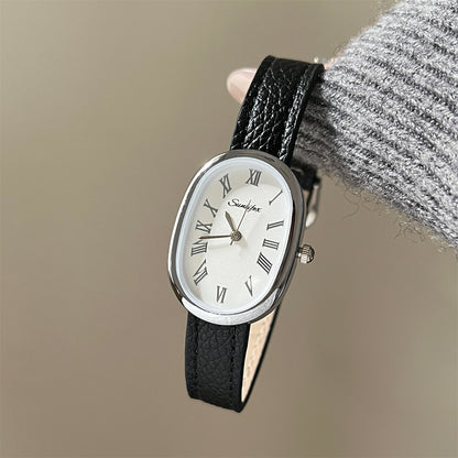 Hong Kong-style retro fashion watch for women, simple and versatile Roman scale quartz watch belt, hot-selling cross-border foreign trade bestseller