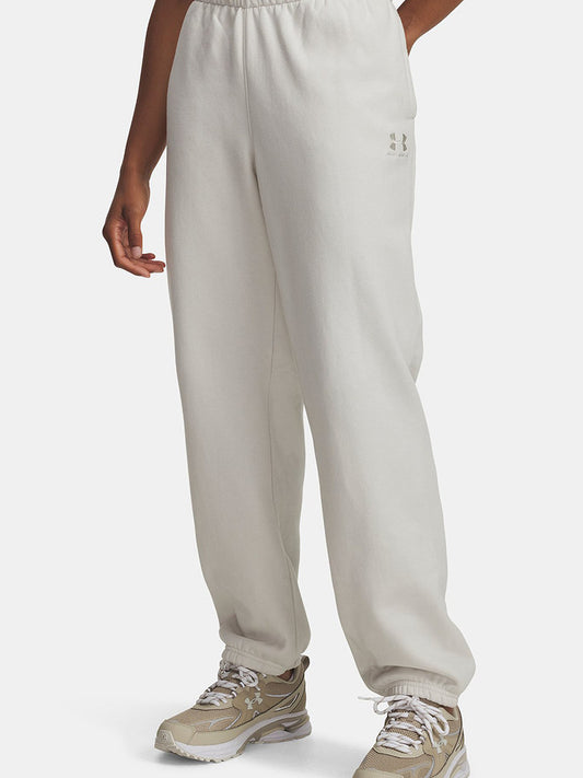 Calça de fato de treino de mulher Under Armour para corrida, outono/inverno, modelo largo e casual, em malha justa (código 6003676-110).