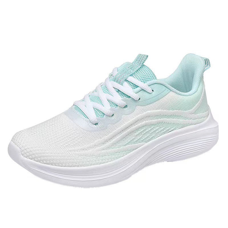 Shoes women's 2025 spring new trend running shoes soft sole transparent sports mesh shoes women's cross-border wholesale