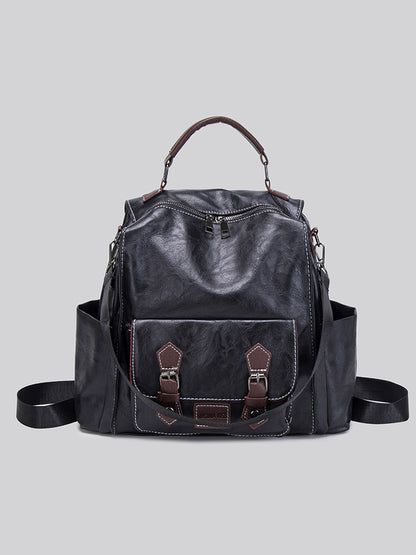 Backpack women's bag 2025 new retro style large capacity student school bag Korean version simple fashion travel backpack