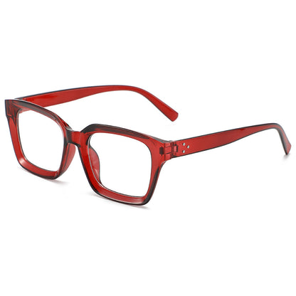 Square blue light blocking glasses, bare face rice spike glasses for men and women, high aesthetic value, versatile decorative flat light glasses for both European and American use