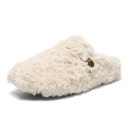 Cross-border cotton slipper-soled shoes Teddy rope buckle adjustable all-inclusive heel autumn and winter cotton shoes for cross-border wholesale