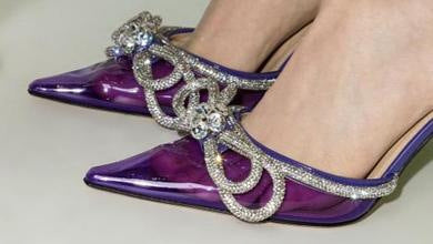 Transparent bow rhinestone high heel sandals pointed toe stiletto heels fashion European and American cross-border European and American style