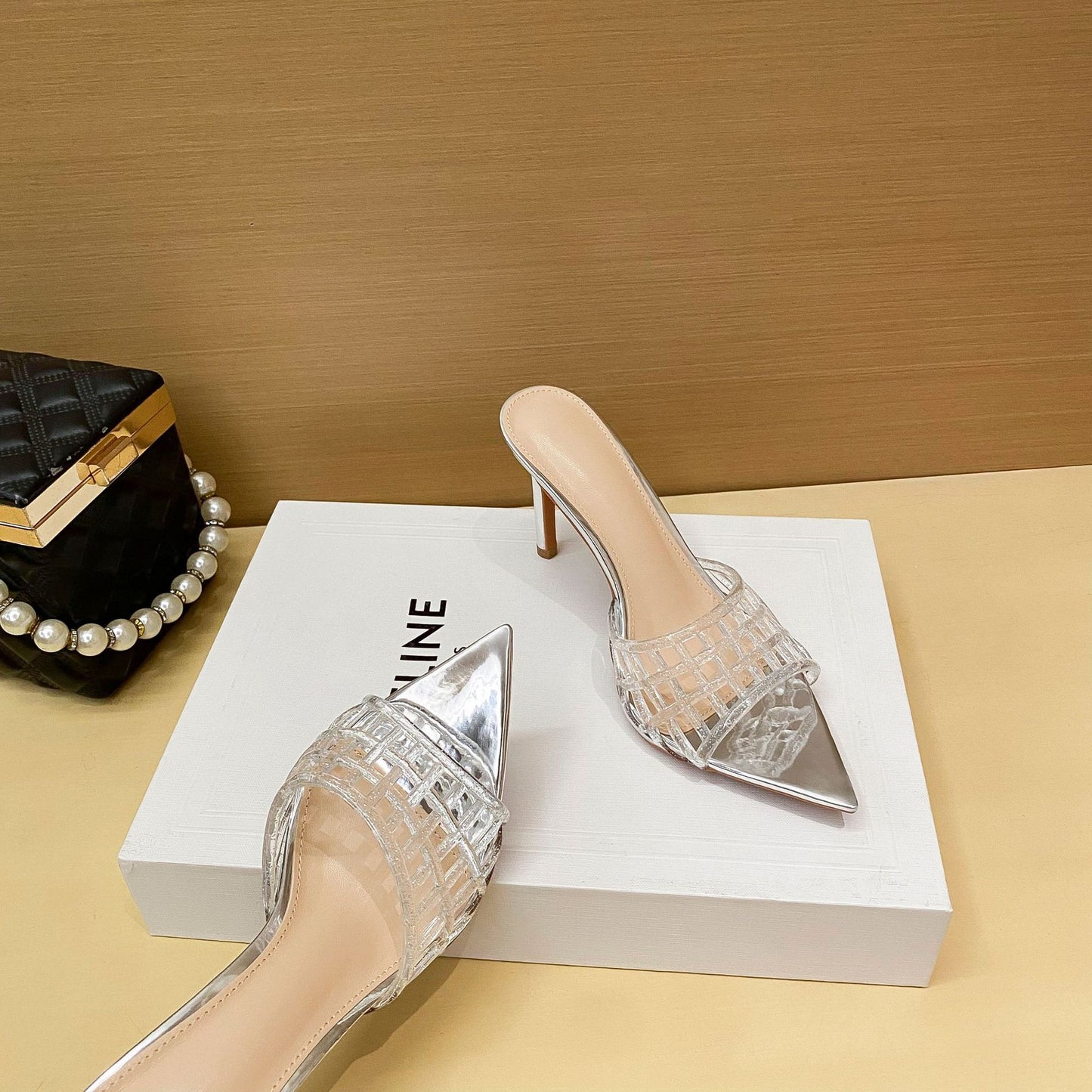 YX Transparent High Heels Women's Summer 2026 New Pointed Toe Stiletto Heel Sandals Versatile Slimming Niche Design Fashion Women's Shoes
