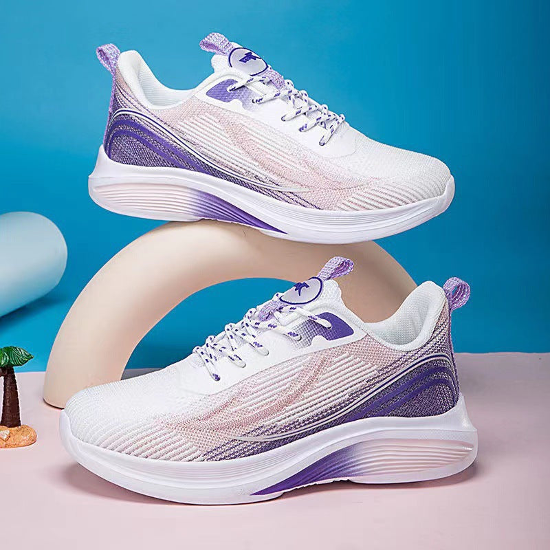 Cross-border new spring running shoes breathable flying weave lightweight soft elastic, soft-soled sneakers, student casual trend women's shoes