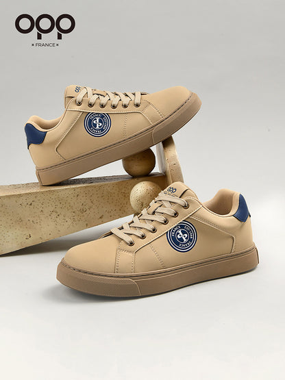 OPP men's shoes, spring white shoes, light luxury, versatile, high-end, low-top men's athleisure soft-soled leather board shoes