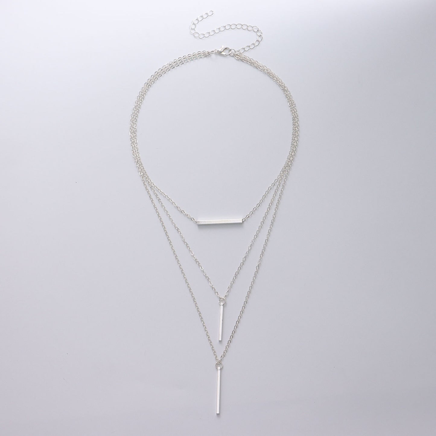 European and American cross-border jewelry, multi-layered geometric horizontal bars, several rods, pendants, necklaces, women's punk, popular fashion necklaces