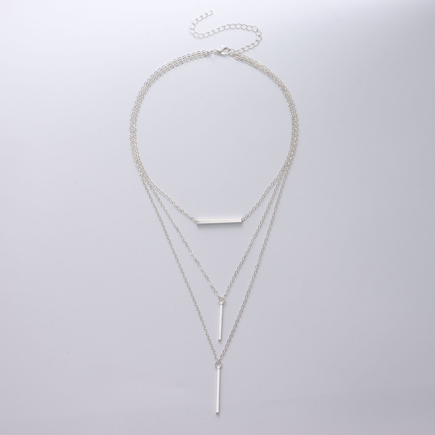European and American cross-border jewelry, multi-layered geometric horizontal bars, several rods, pendants, necklaces, women's punk, popular fashion necklaces