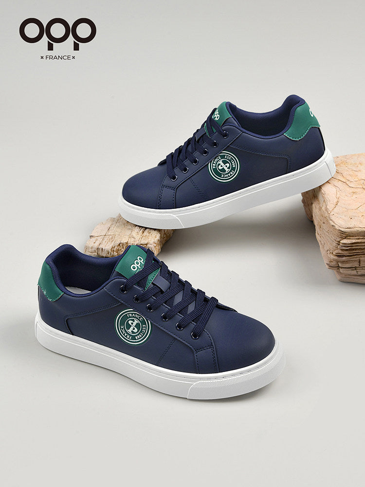 OPP men's shoes, spring white shoes, light luxury, versatile, high-end, low-top men's athleisure soft-soled leather board shoes