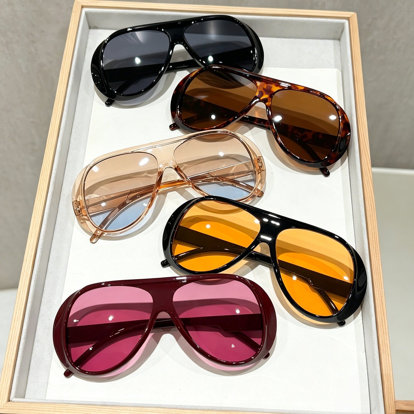 5 pairs of large-frame pilot sunglasses for women, premium look, Y2K fashion sunglasses, UV-blocking sunglasses