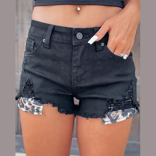 [No refund, no exchange] 2025 summer new high-waisted slimming hot girl hot pants casual raw edge stretch denim shorts