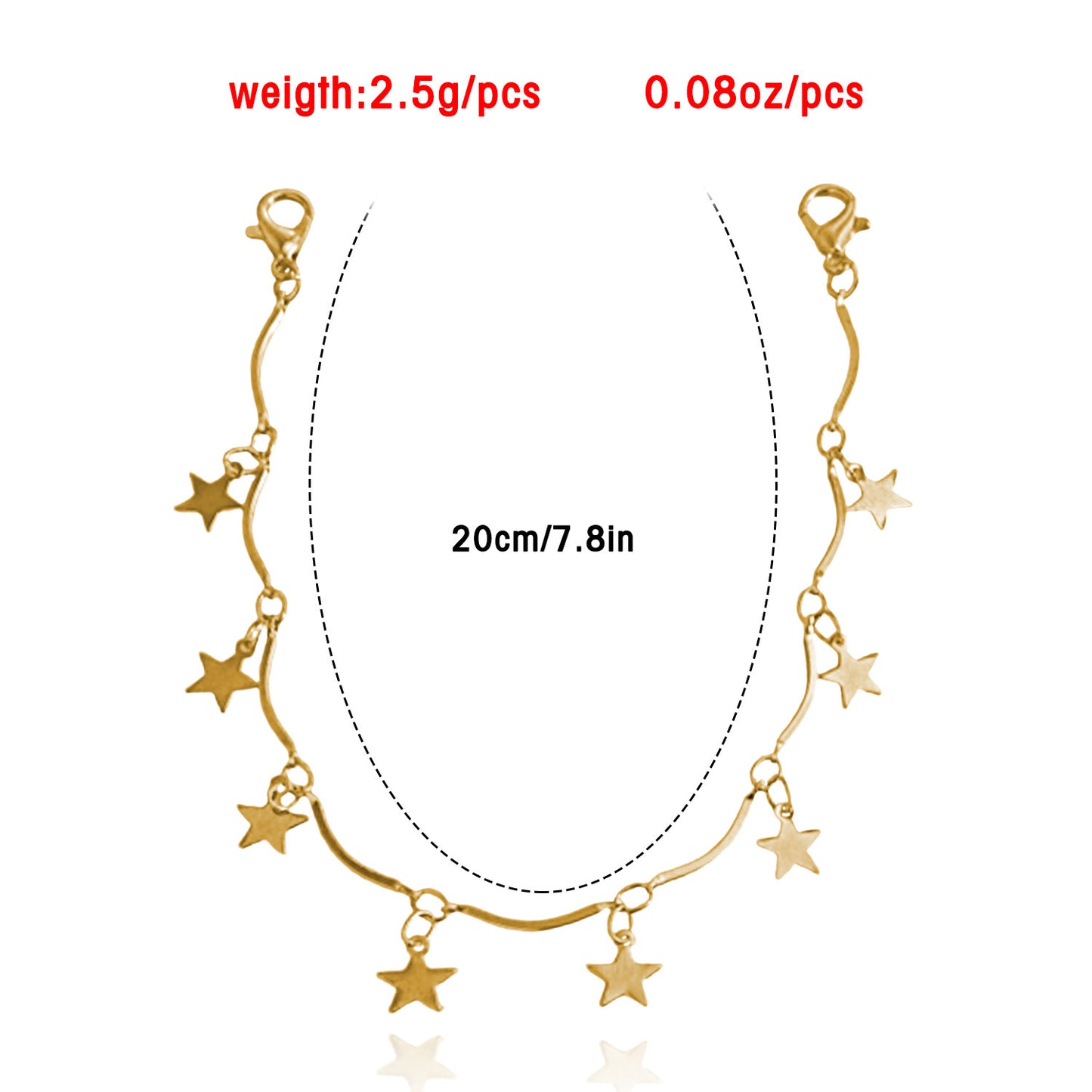 European and American cross-border jewelry ins tassel star pendant trouser pocket chain accessories women's DIY small accessories spot wholesale